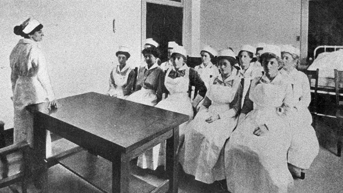 A group of nurses from The West Jersey Institute for Training Nurses, which was founded in Camden in the 1890s. 