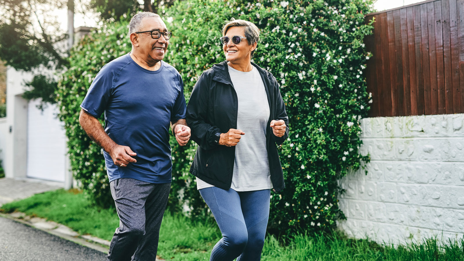 older couple jogging