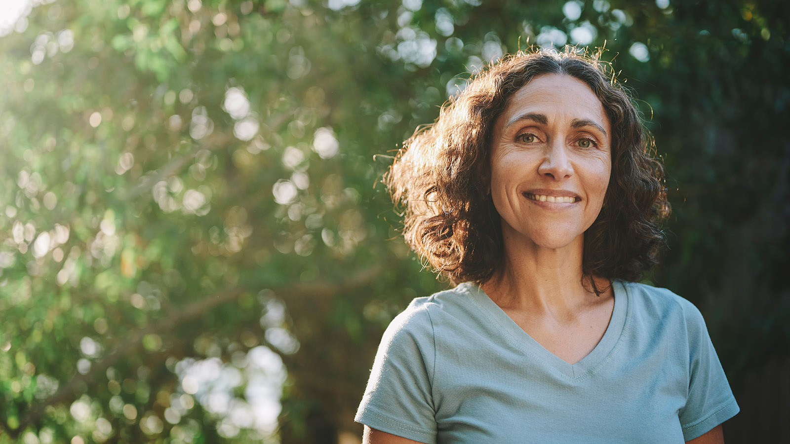 Middle aged woman enjoying time outdoors