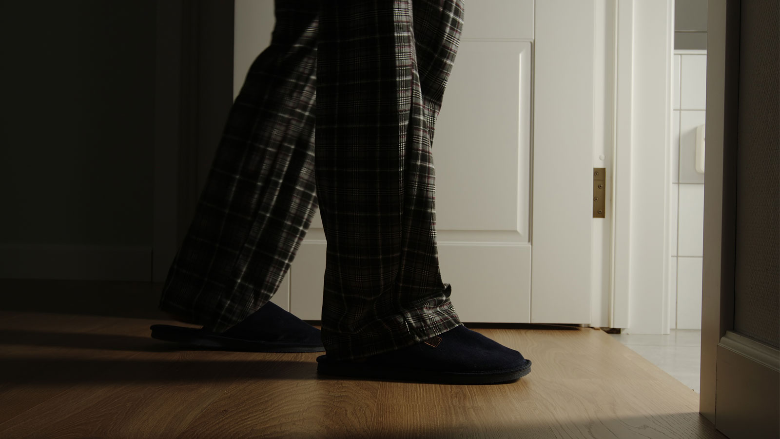 walking to the bathroom during the night