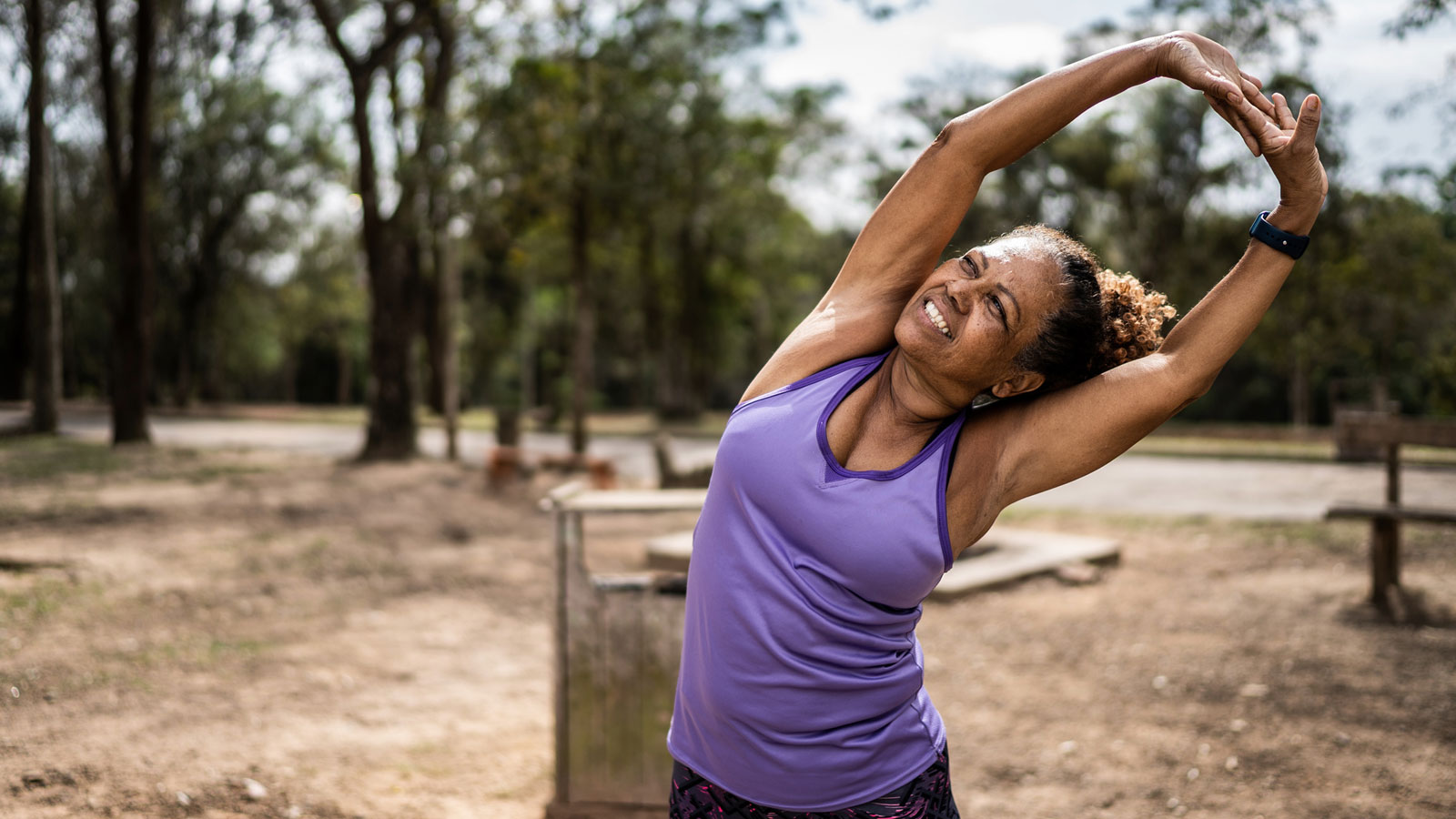 woman stretching after exercising 