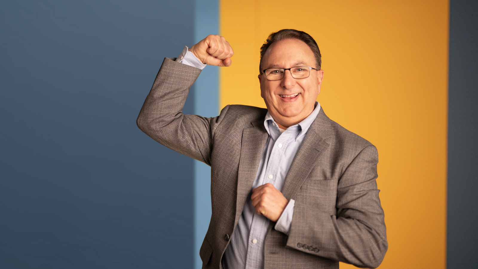 Virtua patient Chris fist pumping after procedure lowered his blood pressure