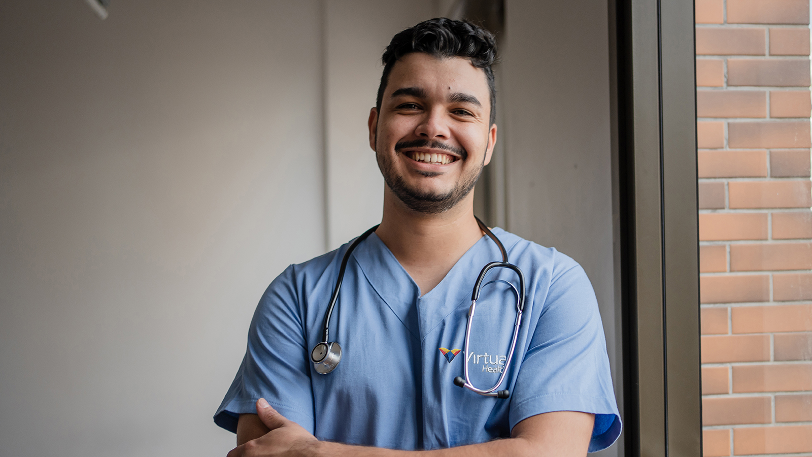 Male nurse smiling