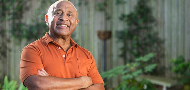 Man standing in garden