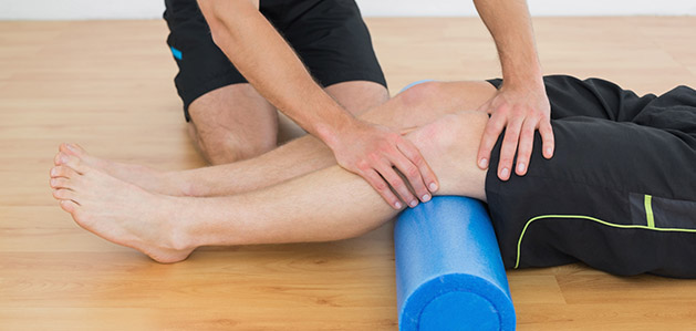 People using foam roller