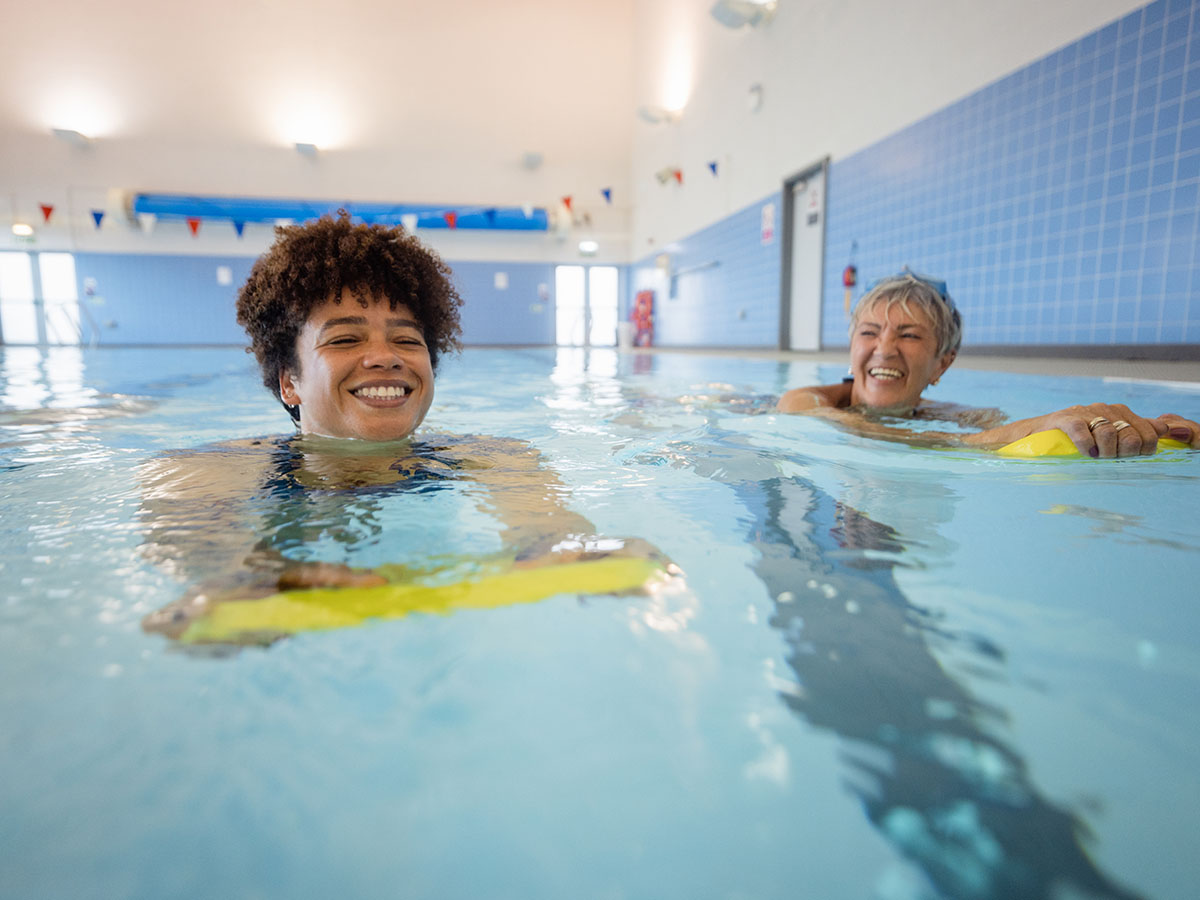 Woman in swimming pool